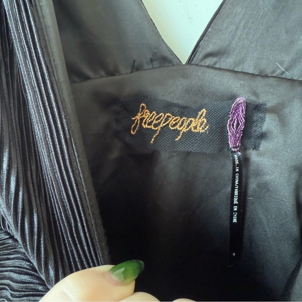 Free People Black Pleated Twist And Shout Mini Dress 4 - Picture 7 of 9